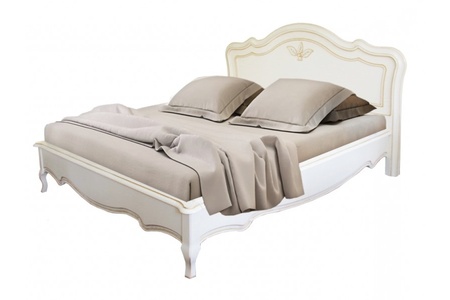 Кровать "Трио" 160, фабрика Молодечномебель(белая эмаль+зп,низкое изножье)