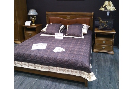 Кровать "Лика" 160, Молодечномебель (медовый дуб с золотой патиной, арт. ММ-137-02-16Б)