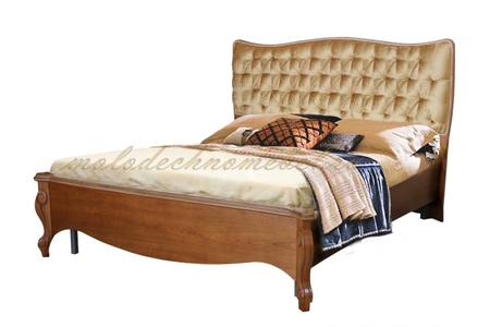 Кровать "Луиза" 160, Молодечномебель(дуб-коньяк,низкое изножье)