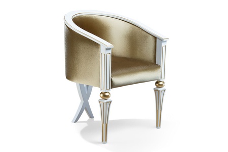 Кресло цвет белый с золотом/без золота, арт. 150бМ