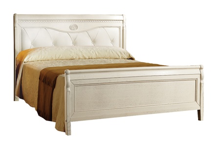 Кровать "Лика" 160, Молодечномебель (белая эмаль,высокое изножье, арт. ММ-137-02/16)